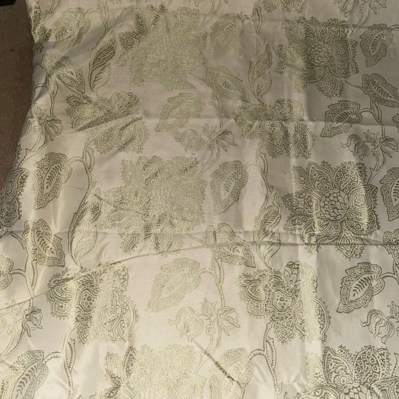 Pier 1 Imports Cream Sage Textured Paisley Grommet Elegant Curtain Panel 50x84” - Picture 6 of 11